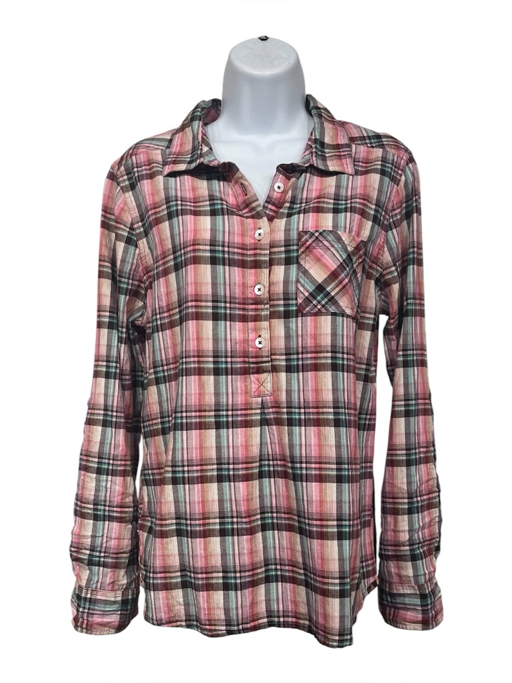 PrAna “Gina” style plaid shirt size medium - Picture 1 of 10